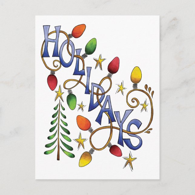 Navidad adorable, luces y estrellas con texto fest (Anverso)