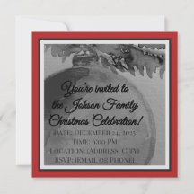 Navidad Adorno Carmesí – Invitación