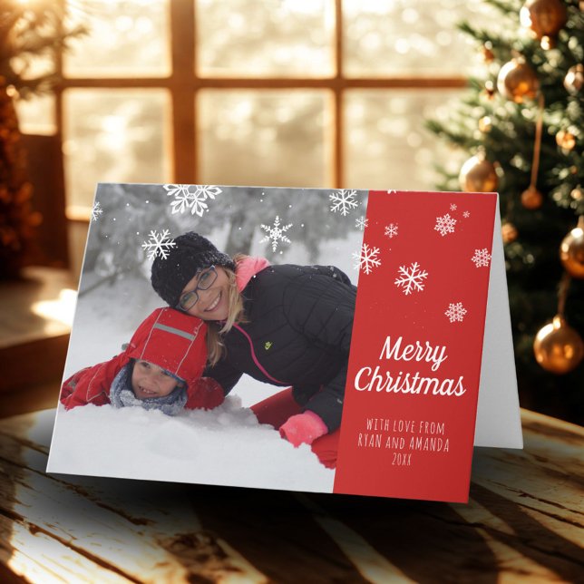 Navidad Alegre Copo de Nieve Rojo Festivo Foto (Subido por el creador)