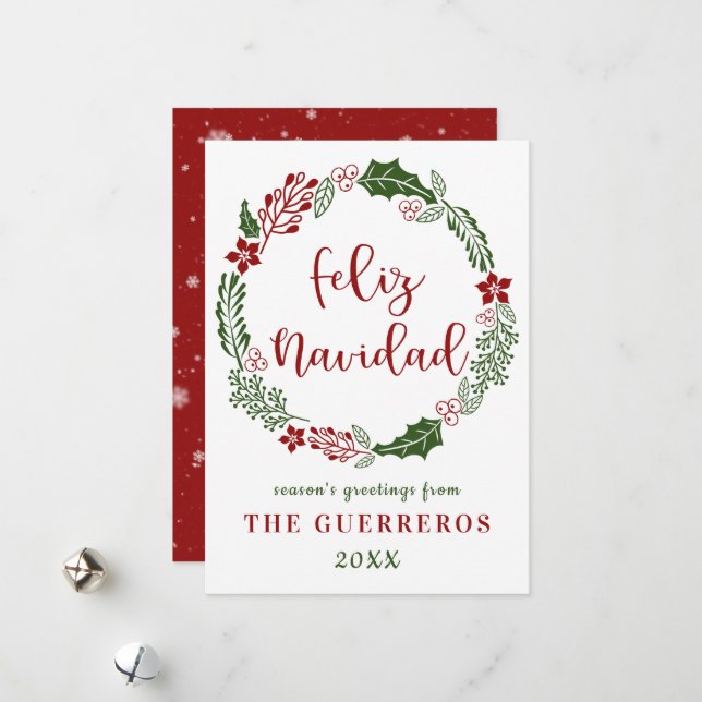 Navidad alegre en español, personalizado (Anverso/Reverso In Situ)
