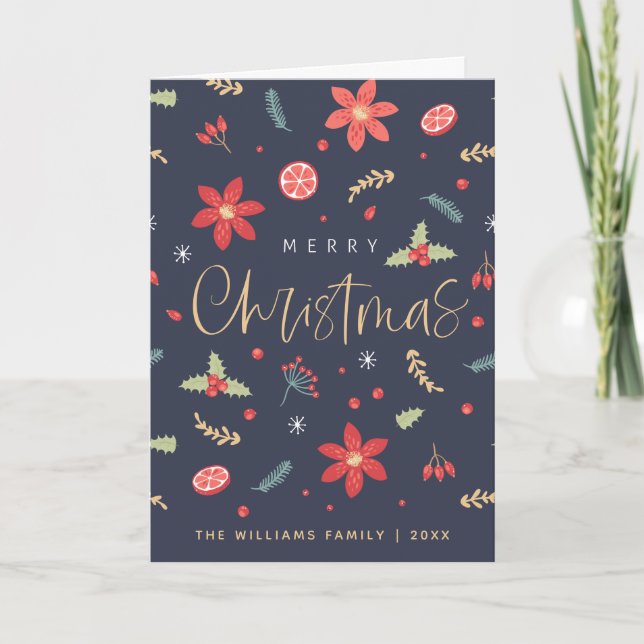 Navidad Alegre Floral Divertido (Anverso)