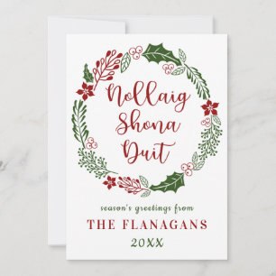 Navidad alegre gaélico irlandés, personalizado