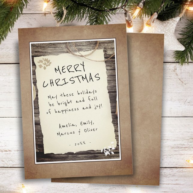 Navidad alegre letra de papel de madera rústica (Subido por el creador)