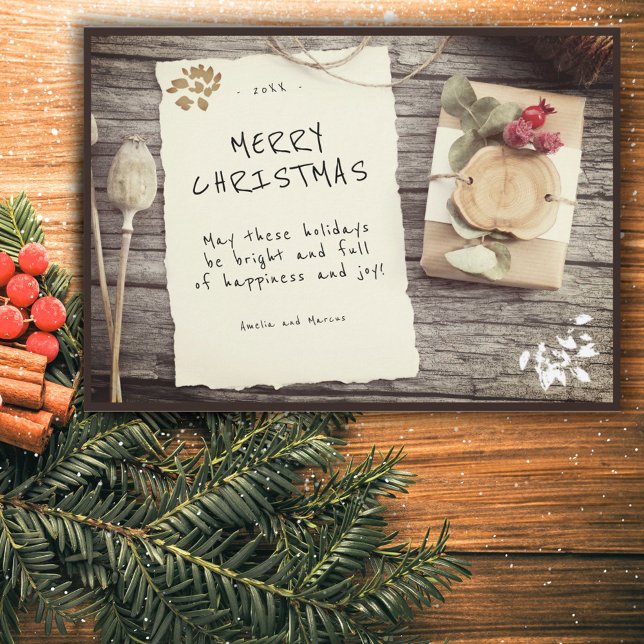 Navidad Alegre Letra Papel Antiguo Madera Rústica (Subido por el creador)