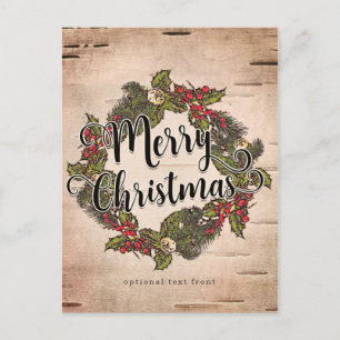 Navidad Alegre Navidad Abedul Rústico Vintage