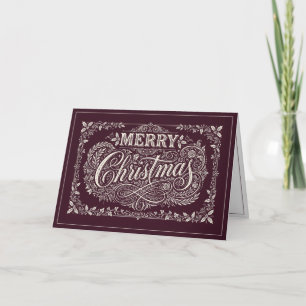 Navidad Alegre Ornata Burgundy Vintage
