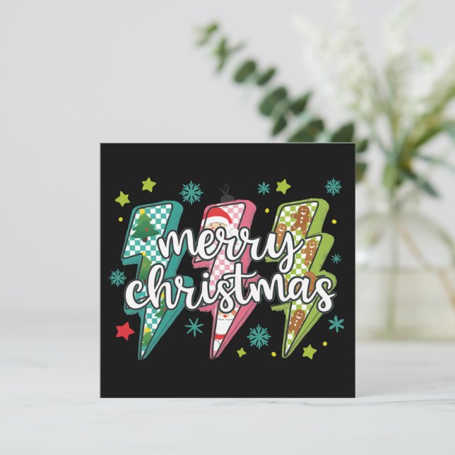 Navidad Alegre Preppy Coquette Relámpago Navidad  (Anverso de pie)