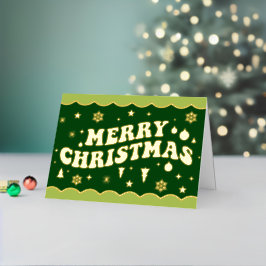 Navidad Alegre Retro Verde Divertida