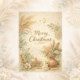 Navidad Alegre Rústica Boho Neutral Floral