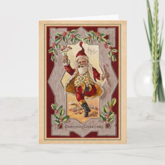 Navidad alegre Santa del vintage que baila una