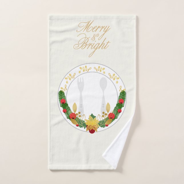 Navidad Alegre y Brillante  (Toalla de mano)