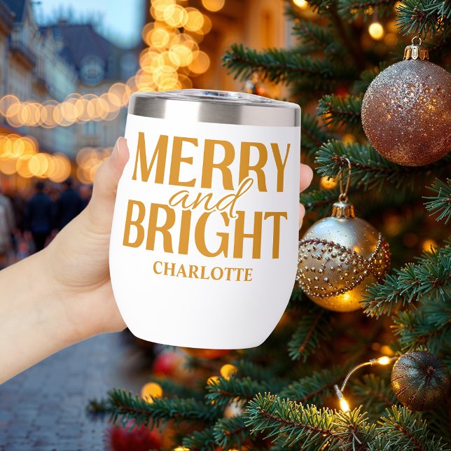 Navidad Alegre y Brillante en Dorado (Subido por el creador)