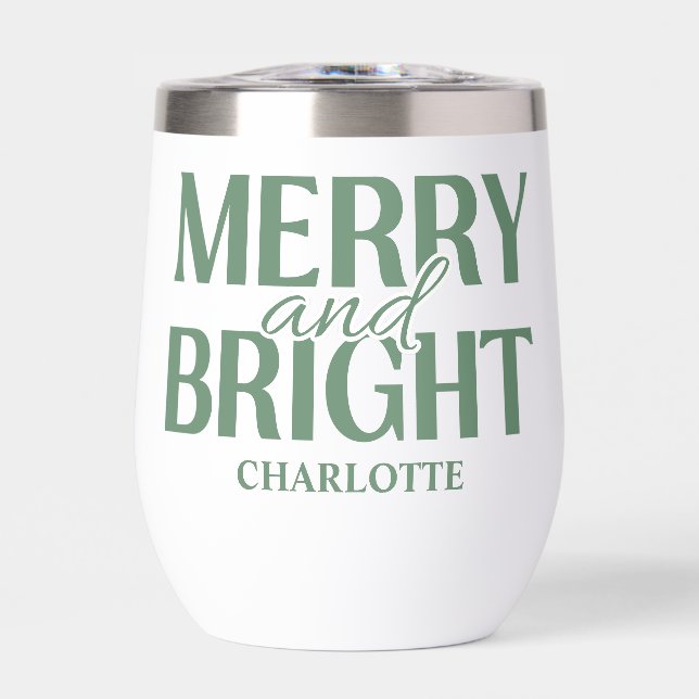 Navidad Alegre y Brillante Verde (Frente)
