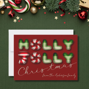 Navidad alegre y divertida efecto 3D verde rojo