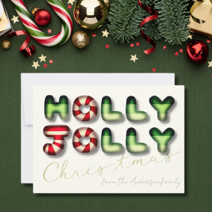 Navidad alegre y divertida efecto 3D verde rojo