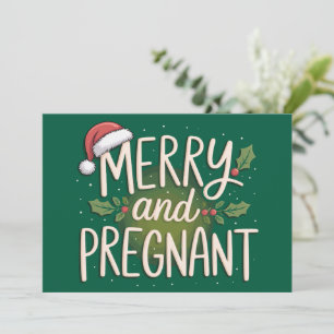 Navidad Alegre y Embarazada Anuncio de Embarazo