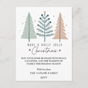 Navidad Alegre y Feliz Minimalista Boho Árboles