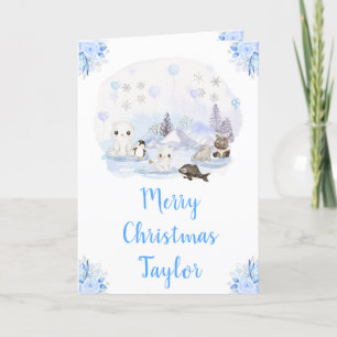 Navidad Animales Árticos Invierno Maravilloso Feli