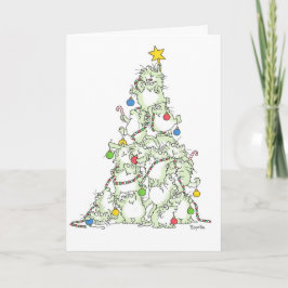 NAVIDAD ÁRBOL DE KITTIES, tarjeta de Sandra Boynto