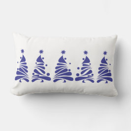 NAVIDAD ÁRBOLES Real Cojín decorativo Retro Azul