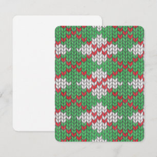 NAVIDAD ARGyle TEJIDO 4.25x5.5 Tarjeta Plana / Ver
