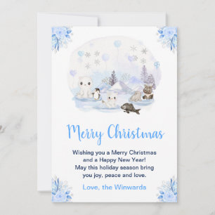 Navidad Ártica Animales Feliz Navidad