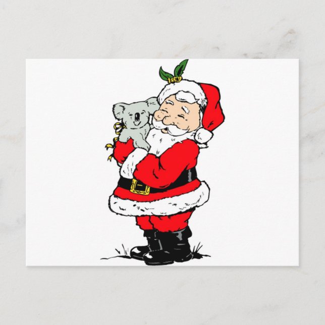 Navidad australiano lindo Santa con la koala (Anverso)