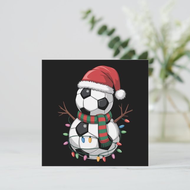 Navidad Balón de fútbol Snowman enciende Santa Hat (Anverso de pie)