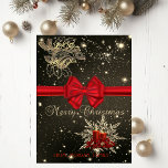 Navidad Belces elegante, velas, arco rojo<br><div class="desc">Falsa campana de navidad elegante del oro,  copo de nieve,  velas rojas y arco en fondo brillante negro.</div>