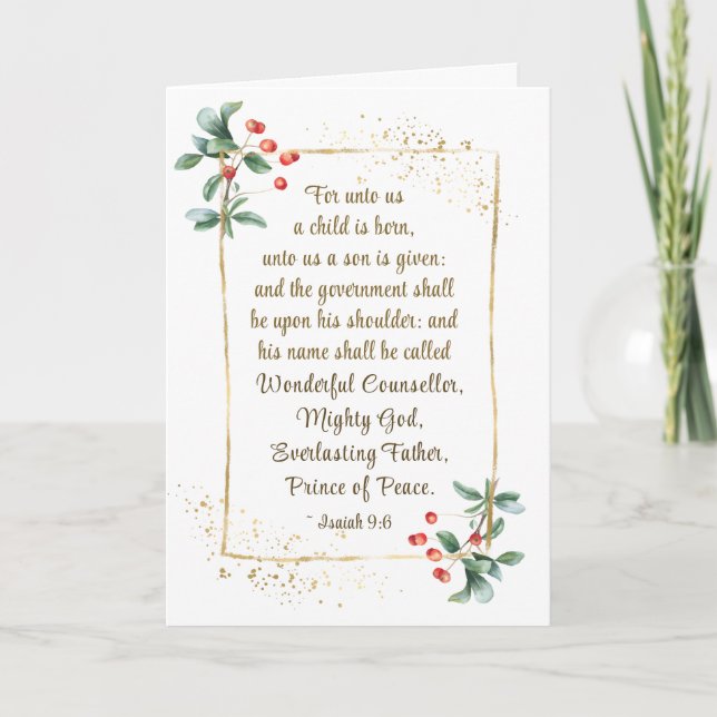 Navidad Biblia Isaiah 9:6 Maravilloso consejero (Anverso)