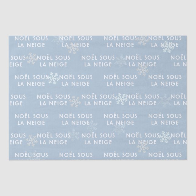 Navidad Blanca en Papel Tisú Francés Azul Pálido (Anverso)