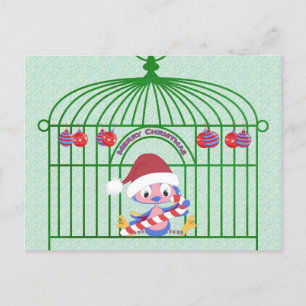 Navidad BlueBird en el Personalizable jaula Ornate