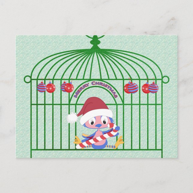 Navidad BlueBird en el Personalizable jaula Ornate (Anverso)