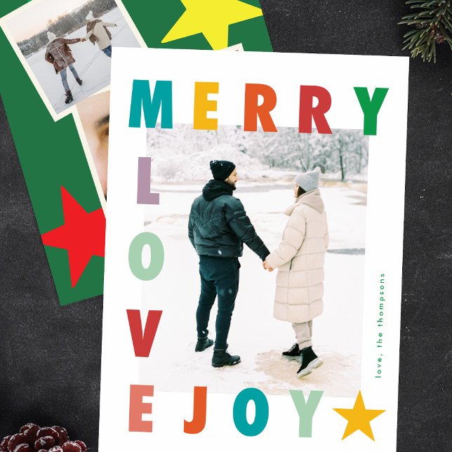 Navidad | BOLD Modern MERRY LOVE JOY multifoto (Subido por el creador)