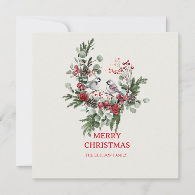 Navidad Bosque Minimalista Simple Fiesta 1  (Anverso)
