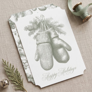 Navidad Botánica Corporativa Invernal Verde Vintag