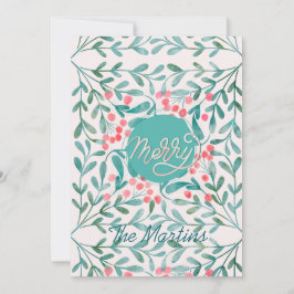 Navidad botánica en rojo y verde con letras a mano