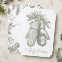 Navidad Botánica Invernal Verde Vintage Alegre Nav
