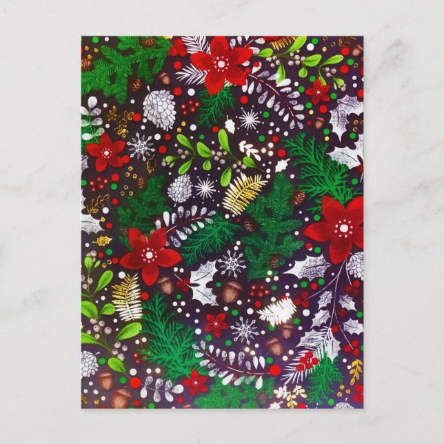 Navidad Botánico Festivo Vintage Bosque  (Anverso)