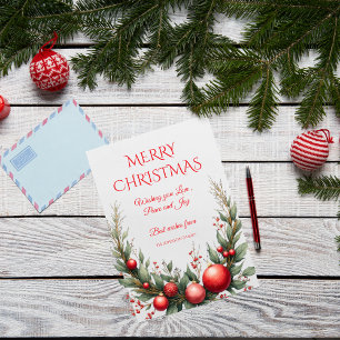 Navidad Botánico Minimalista Elegante Personalizad