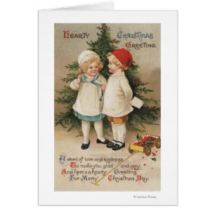 Navidad caluroso GreetingKids por un árbol