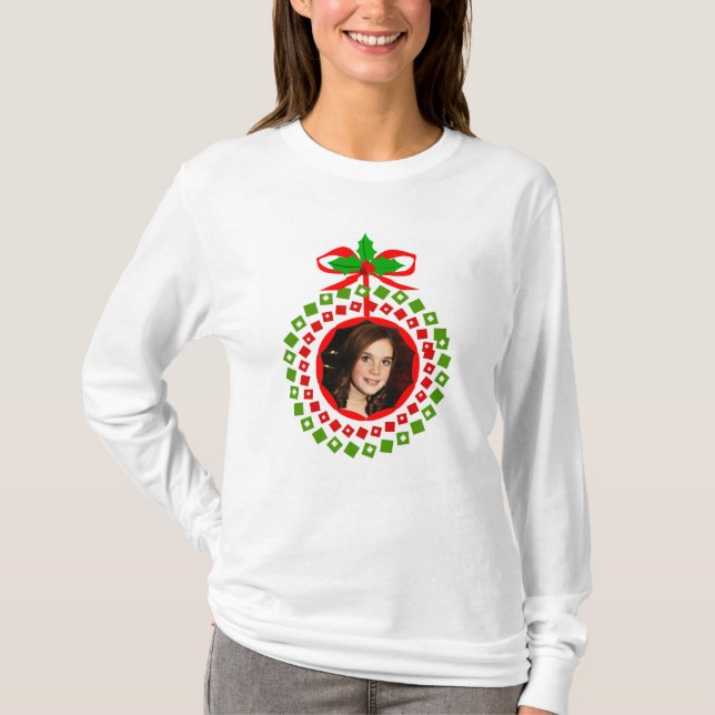 Navidad camiseta de encargo del ornamento de la (Anverso)