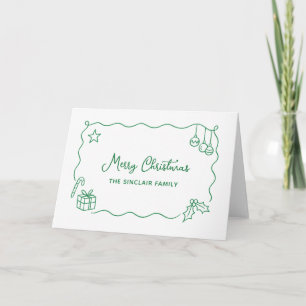 Navidad Caprichosa Garabato Dibujado a Mano Minima