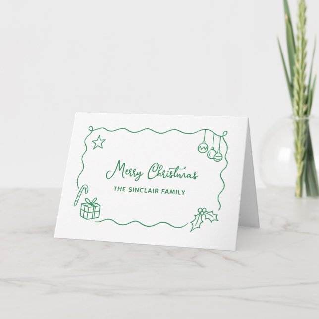 Navidad Caprichosa Garabato Dibujado a Mano Minima (Anverso)