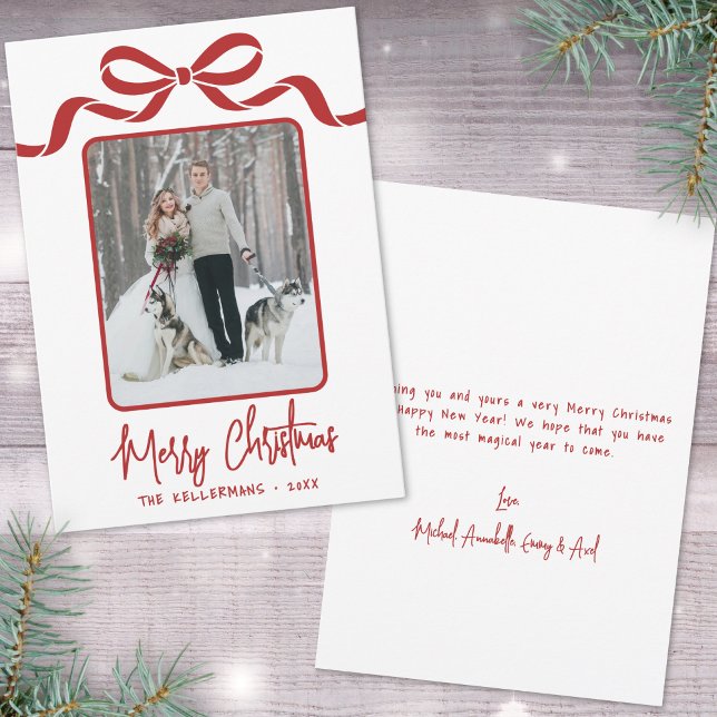 Navidad Caprichosa Roja Dibujada a Mano (Hand Drawn Red Whimsical Christmas Holiday Card)