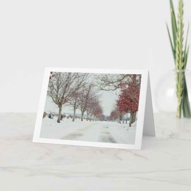 Navidad carta de la escena de nieve de Cotswold (Anverso)