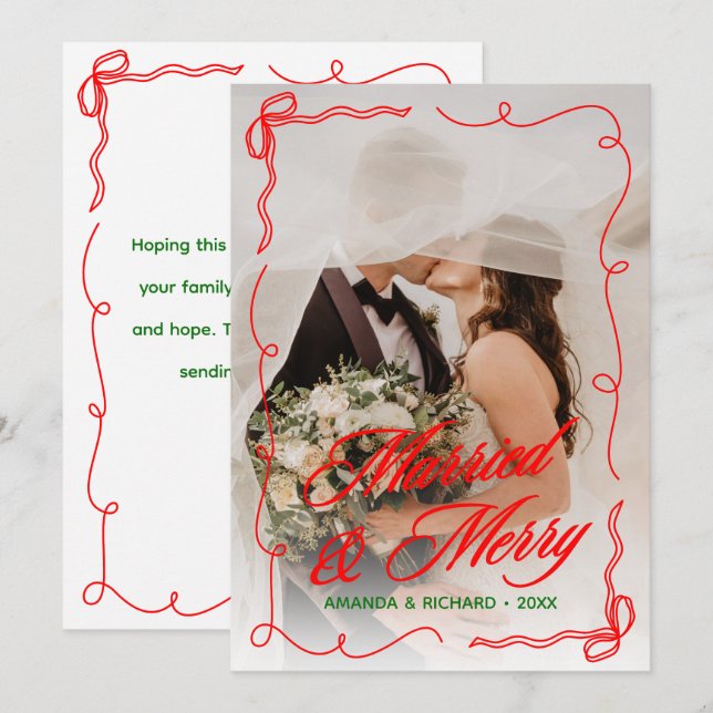 Navidad Cásada y Alegre Caprichosa Dibujada a Mano (Anverso / Reverso)