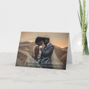Navidad Casados   Tarjeta Plegable de Fiesta de Bo