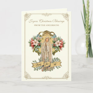 Navidad católica María Fátima Floral Religiosa