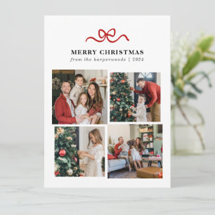 Navidad Cinta Roja Minimalista Moderna 4 Fotos